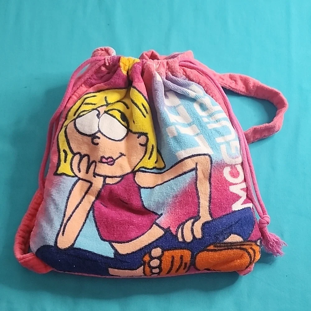 Vintage Rare Y2K Disney Lizzy McGuire Blanket Towel Backpack
